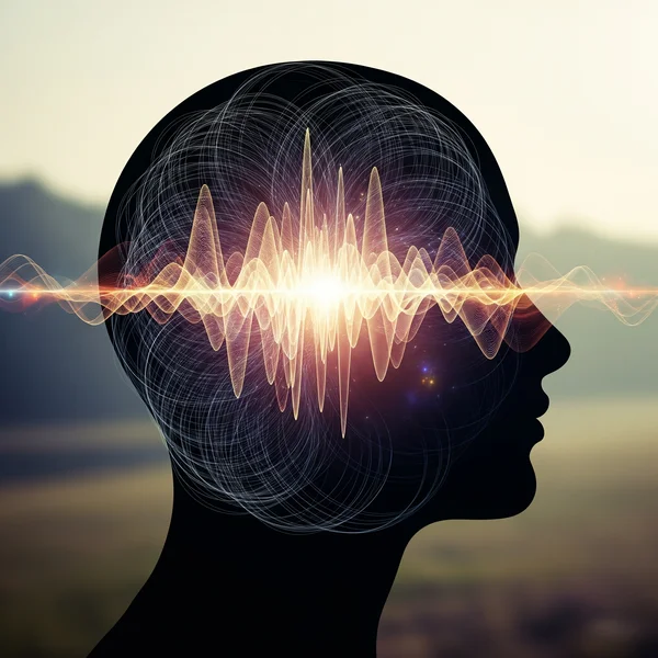 抽象艺术描绘一个人在深度处理刺激。