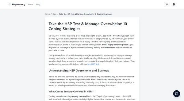 Take the HSP Test & Manage Overwhelm: 10 Coping Strategies