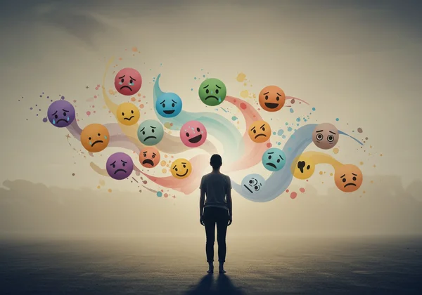 Empath absorbing emotions like an emotional soup.