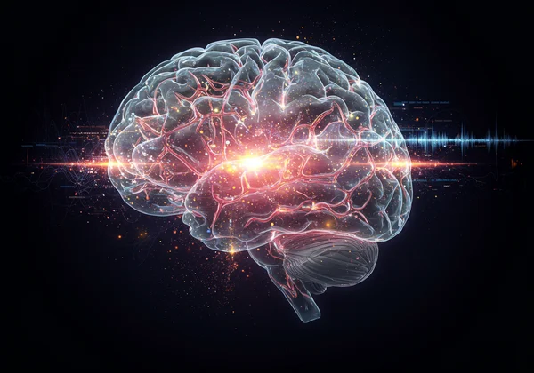 Brain showing deep sensory processing activity.