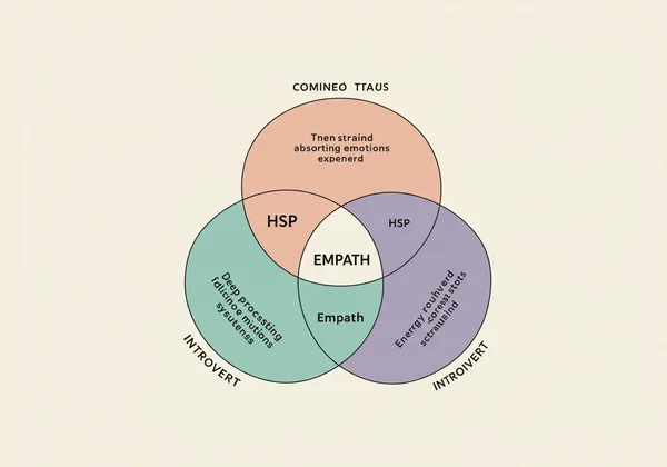 Venn diagram of HSP, Empath, and Introvert traits.