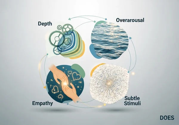 Abstract visual representation of the DOES model for HSP traits